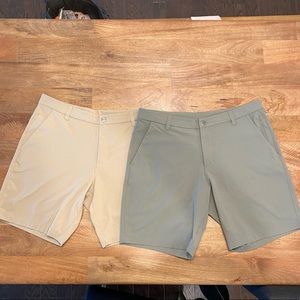 2 Pairs Lululemon Commission Shorts 34” Trench & Grey Sage